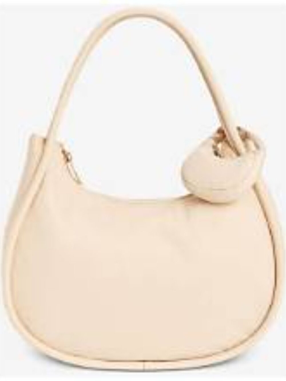On 34th Harlowwe Large Pebbled Hobo Bag Cold Cream Nylon Shoulder Crossbody NEW
